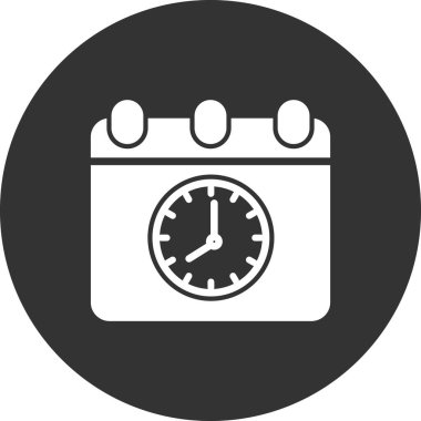 Saat tarih simgesi vektör çizimi. Zamanlama 