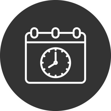 Saat tarih simgesi vektör çizimi. Zamanlama 