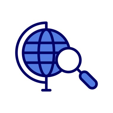 Büyüteç cam vektör çizimine sahip küresel küre. Aranıyor 