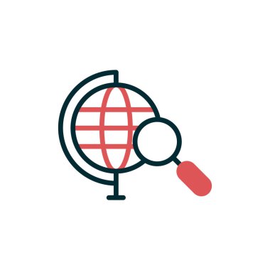 Büyüteç cam vektör çizimine sahip küresel küre. Aranıyor 