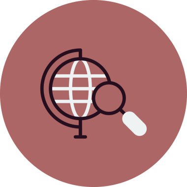 Büyüteç cam vektör çizimine sahip küresel küre. Aranıyor 