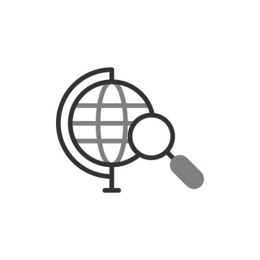 Büyüteç cam vektör çizimine sahip küresel küre. Aranıyor 