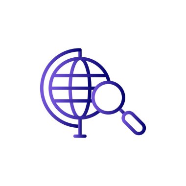 Büyüteç cam vektör çizimine sahip küresel küre. Aranıyor 