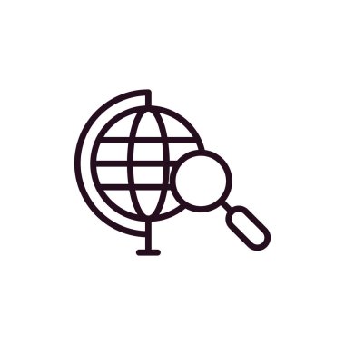 Büyüteç cam vektör çizimine sahip küresel küre. Aranıyor 