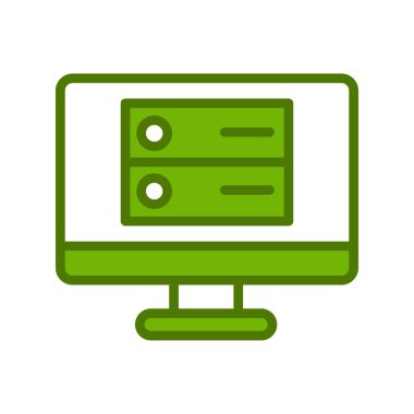 Bilgisayar. Web simgesi basit bir illüstrasyon. Sunucu 
