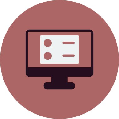 Bilgisayar. Web simgesi basit bir illüstrasyon. Sunucu 