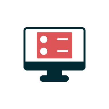 Bilgisayar. Web simgesi basit bir illüstrasyon. Sunucu 