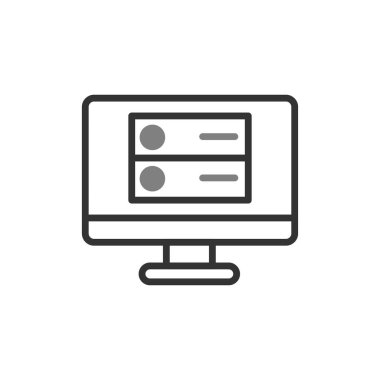Bilgisayar. Web simgesi basit bir illüstrasyon. Sunucu 