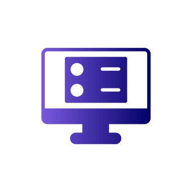 Bilgisayar. Web simgesi basit bir illüstrasyon. Sunucu 