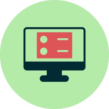 Bilgisayar. Web simgesi basit bir illüstrasyon. Sunucu 