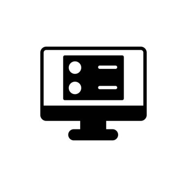 Bilgisayar. Web simgesi basit bir illüstrasyon. Sunucu 