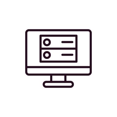Bilgisayar. Web simgesi basit bir illüstrasyon. Sunucu 