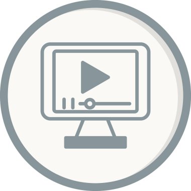 Bilgisayar. Web simgesi basit bir illüstrasyon. video oynatıcı 