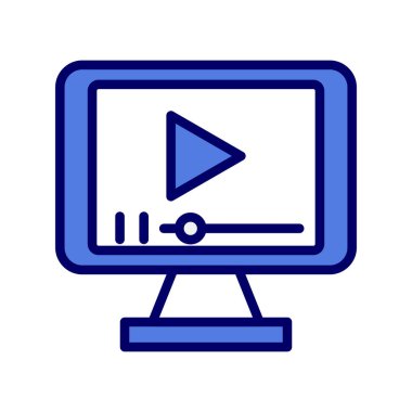 Bilgisayar. Web simgesi basit bir illüstrasyon. video oynatıcı 