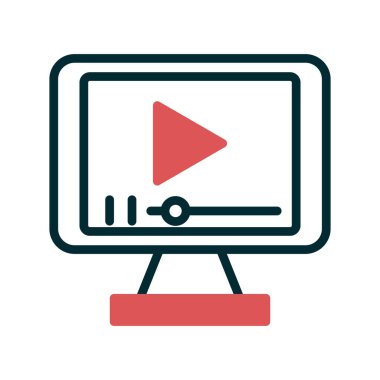 Bilgisayar. Web simgesi basit bir illüstrasyon. video oynatıcı 