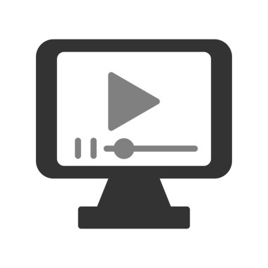 Bilgisayar. Web simgesi basit bir illüstrasyon. video oynatıcı 