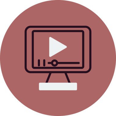 Bilgisayar. Web simgesi basit bir illüstrasyon. video oynatıcı 