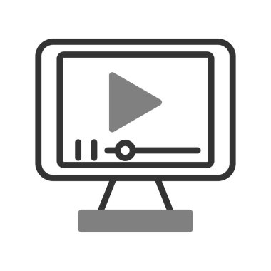 Bilgisayar. Web simgesi basit bir illüstrasyon. video oynatıcı 