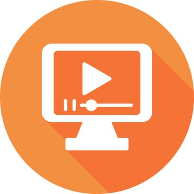 Bilgisayar. Web simgesi basit bir illüstrasyon. video oynatıcı 