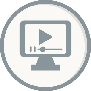 Bilgisayar. Web simgesi basit bir illüstrasyon. video oynatıcı 