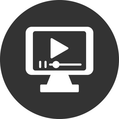 Bilgisayar. Web simgesi basit bir illüstrasyon. video oynatıcı 