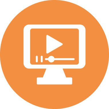 Bilgisayar. Web simgesi basit bir illüstrasyon. video oynatıcı 