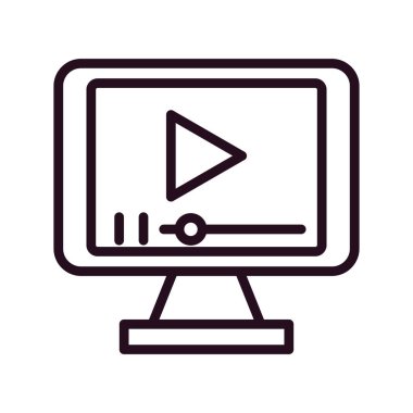 Bilgisayar. Web simgesi basit bir illüstrasyon. video oynatıcı 