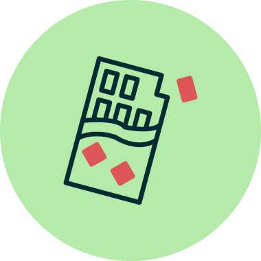 Paketli çikolata. Web simgesi basit illüstrasyon