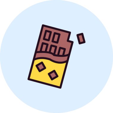 Paketli çikolata. Web simgesi basit illüstrasyon