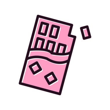 Paketli çikolata. Web simgesi basit illüstrasyon