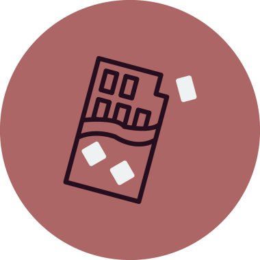 Paketli çikolata. Web simgesi basit illüstrasyon