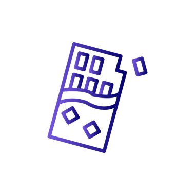 Paketli çikolata. Web simgesi basit illüstrasyon