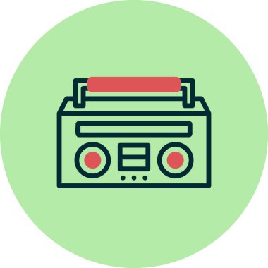 Boombox düz vektör simgesi