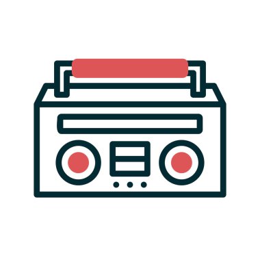 Boombox düz vektör simgesi
