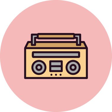 Boombox düz vektör simgesi