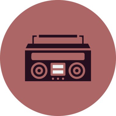 Boombox düz vektör simgesi