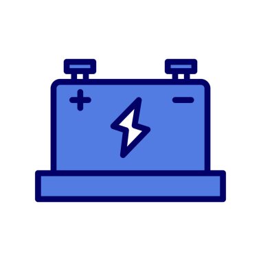 Batarya ikonu vektör çizimi. Araba aküsü