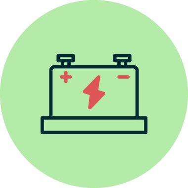 Batarya ikonu vektör çizimi. Araba aküsü