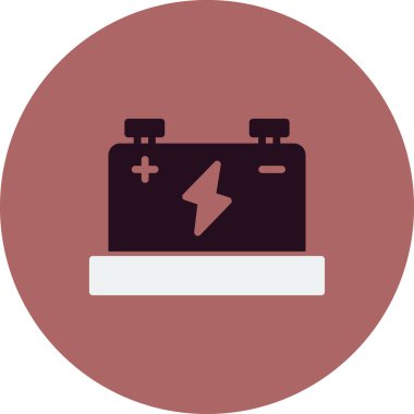 Batarya ikonu vektör çizimi. Araba aküsü