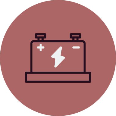 Batarya ikonu vektör çizimi. Araba aküsü