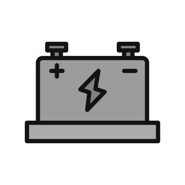 Batarya ikonu vektör çizimi. Araba aküsü