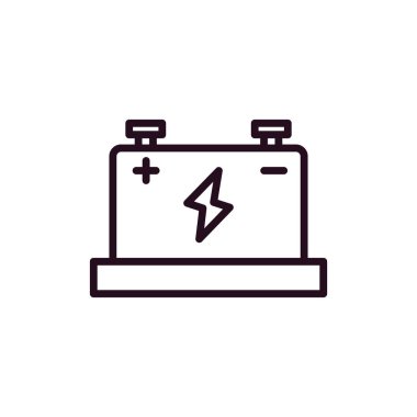Batarya ikonu vektör çizimi. Araba aküsü