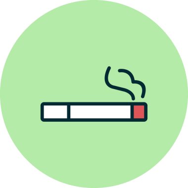Sigara içiyor. Web simgesi basit bir illüstrasyon. Sigara. 