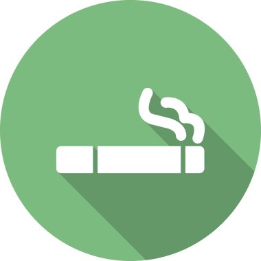 Sigara içiyor. Web simgesi basit bir illüstrasyon. Sigara. 