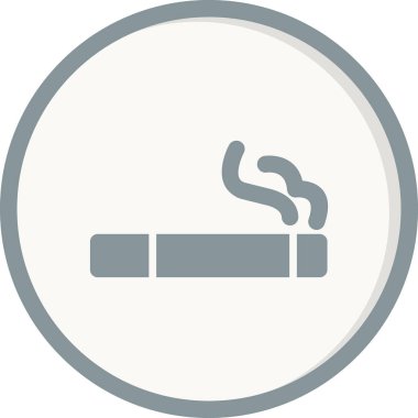 Sigara içiyor. Web simgesi basit bir illüstrasyon. Sigara. 