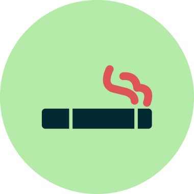 Sigara içiyor. Web simgesi basit bir illüstrasyon. Sigara. 