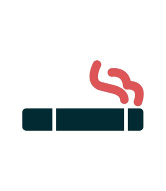 Sigara içiyor. Web simgesi basit bir illüstrasyon. Sigara. 