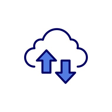 Bulut. Web simgesi basit bir illüstrasyon. Veri Aktarımı
