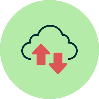 Bulut. Web simgesi basit bir illüstrasyon. Veri Aktarımı
