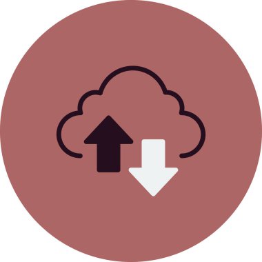 Bulut. Web simgesi basit bir illüstrasyon. Veri Aktarımı